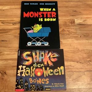 Lot of 2 books Halloween Monster themed children’s picture books kids fun story